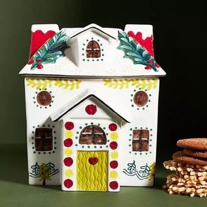 Anthropologie Nathalie Lete Holiday House Cookie Jar New In Box NWT